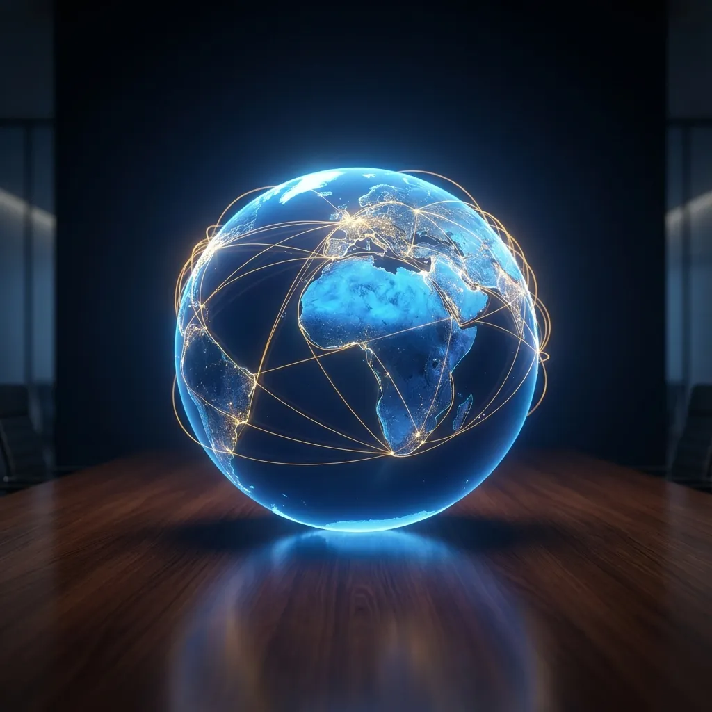 Global trade routes connecting continents